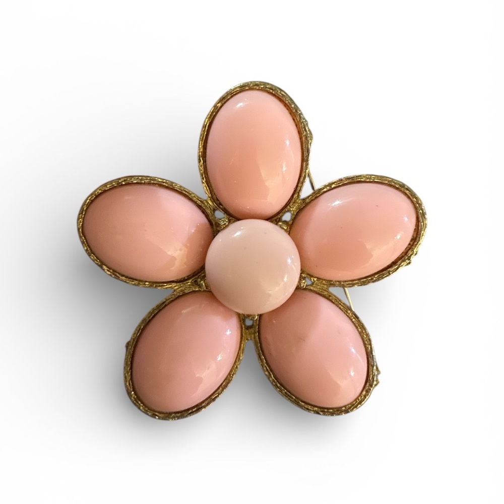 Large Pink Floral Brooch